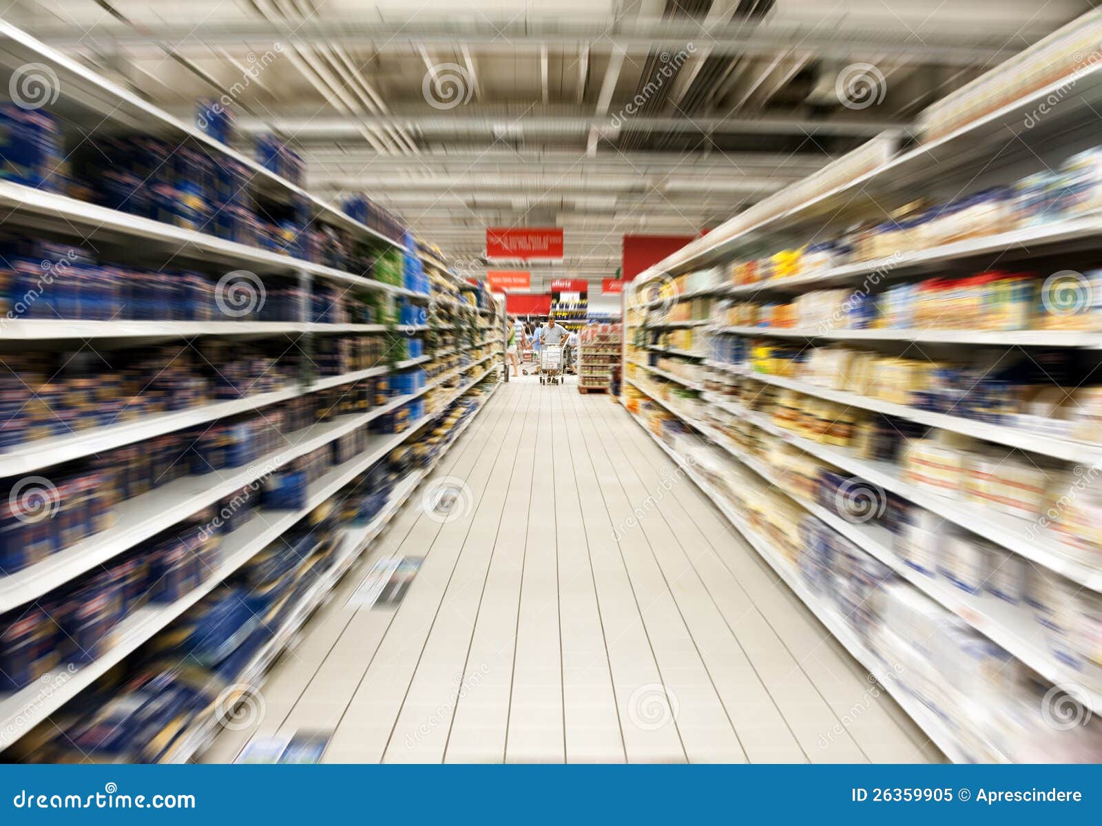 Un grand supermarché - intérieur brouillé