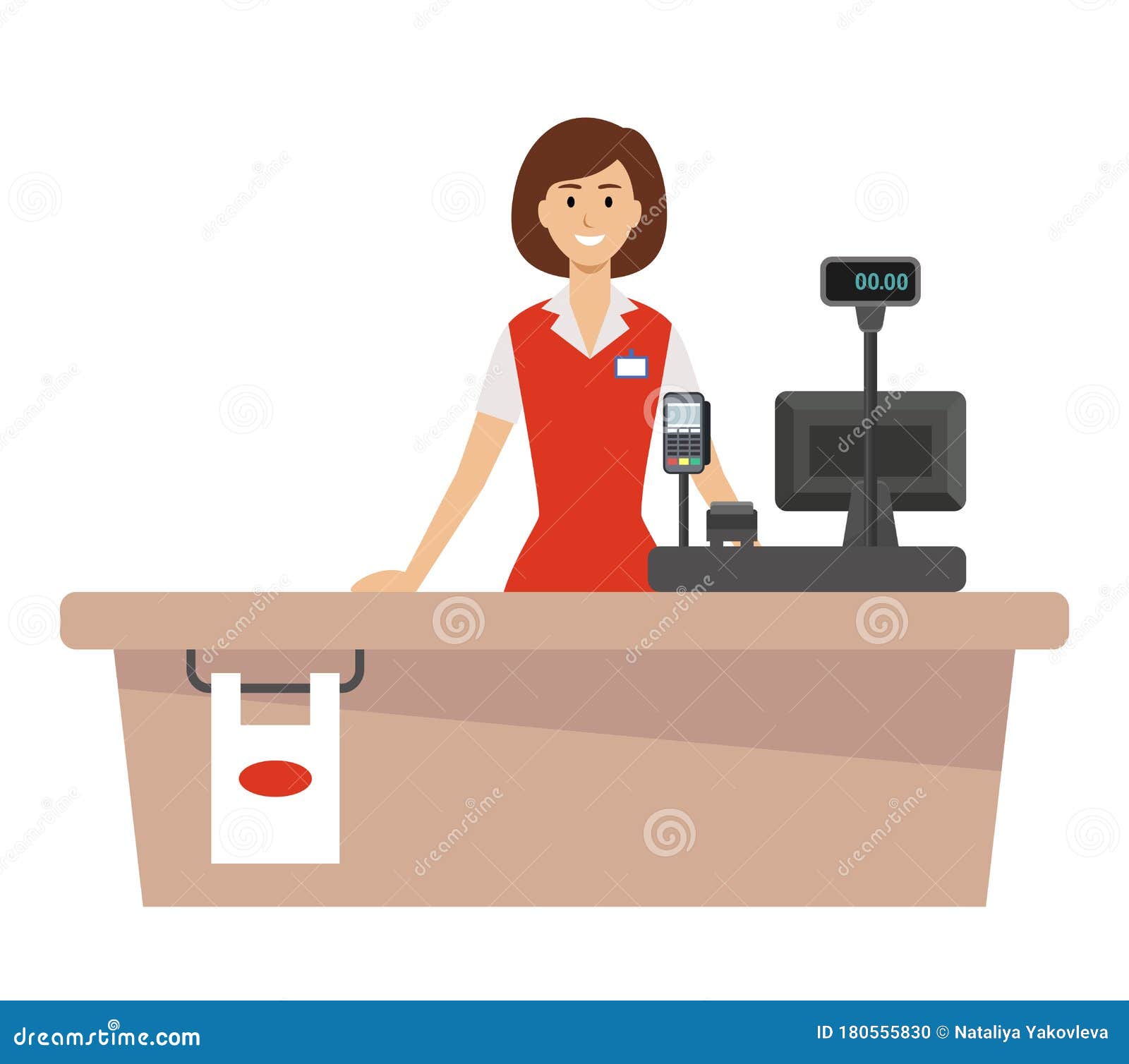 Cashier Cartoon Vector | CartoonDealer.com #63742269