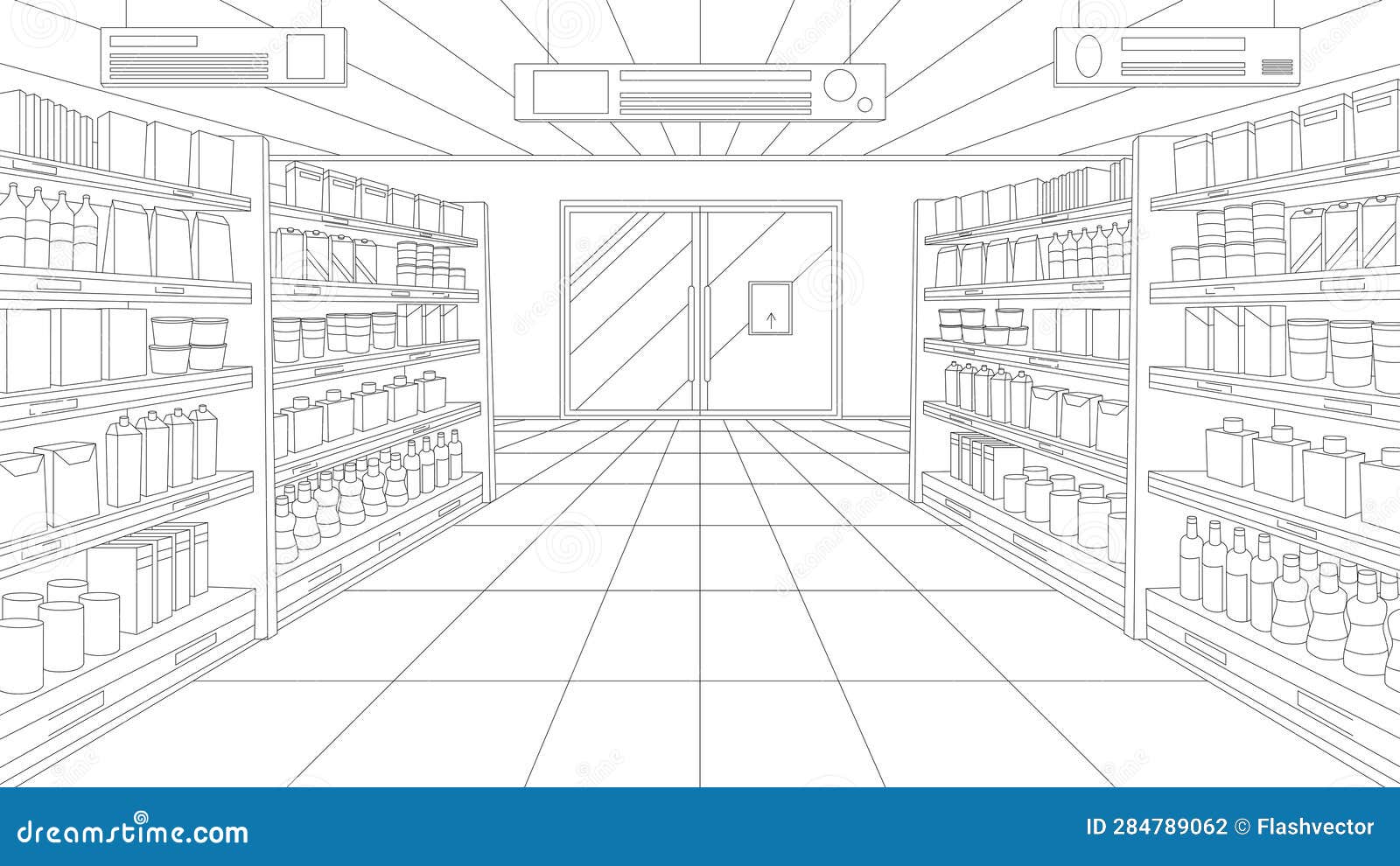 Supermarket Interior Sketch Stock Illustrations  195 Supermarket Interior  Sketch Stock Illustrations Vectors  Clipart  Dreamstime