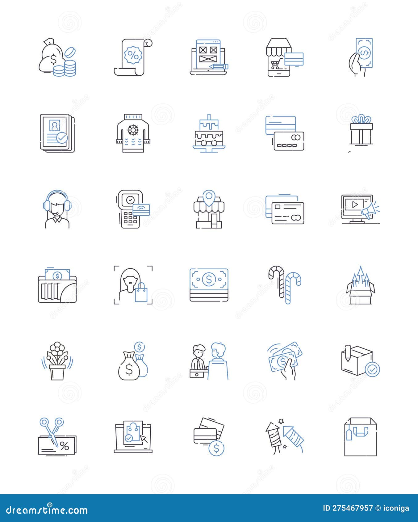 Supermarket Line Icons Collection. Groceries, Aisles, Produce, Checkout ...