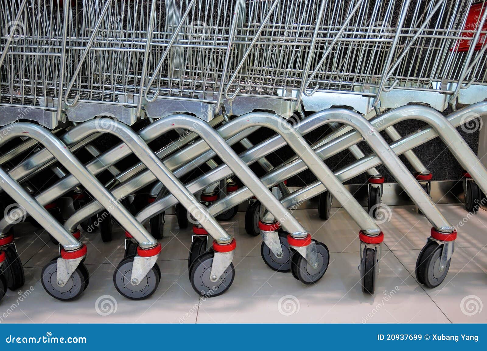 Supermarket trolleys stock image. Image of trolley, wheel 20937699
