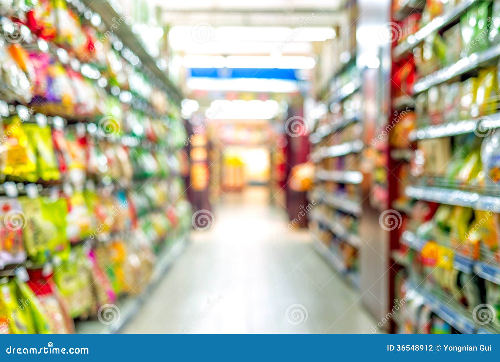 Supermercados, efecto de la falta de definición de la lente.