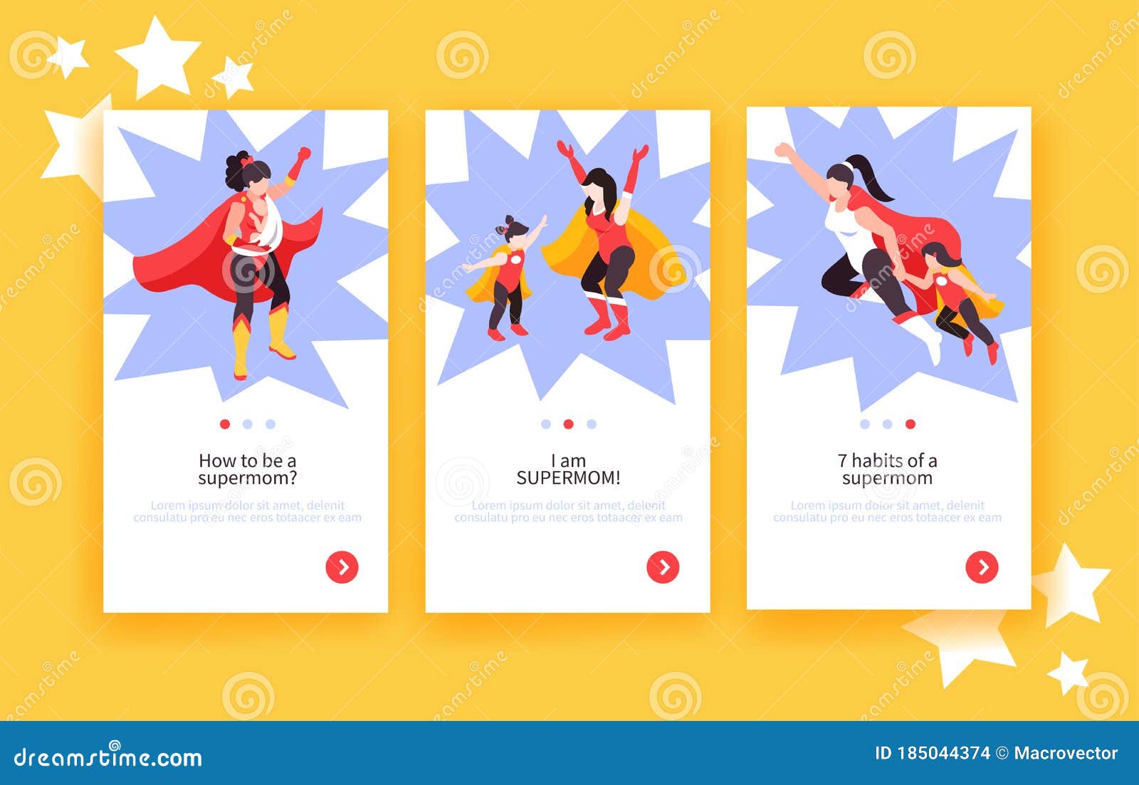 Supermom Vertical Banners Set Stock Vector - Illustration of baby