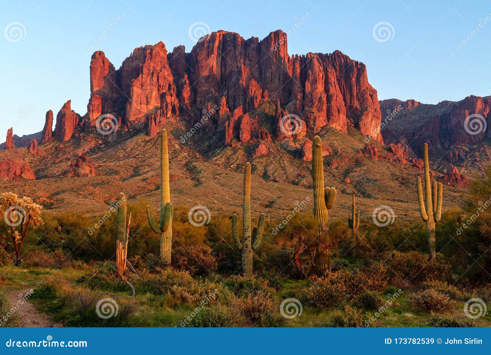 the superstition mountains in lost dutchman state park, arizona