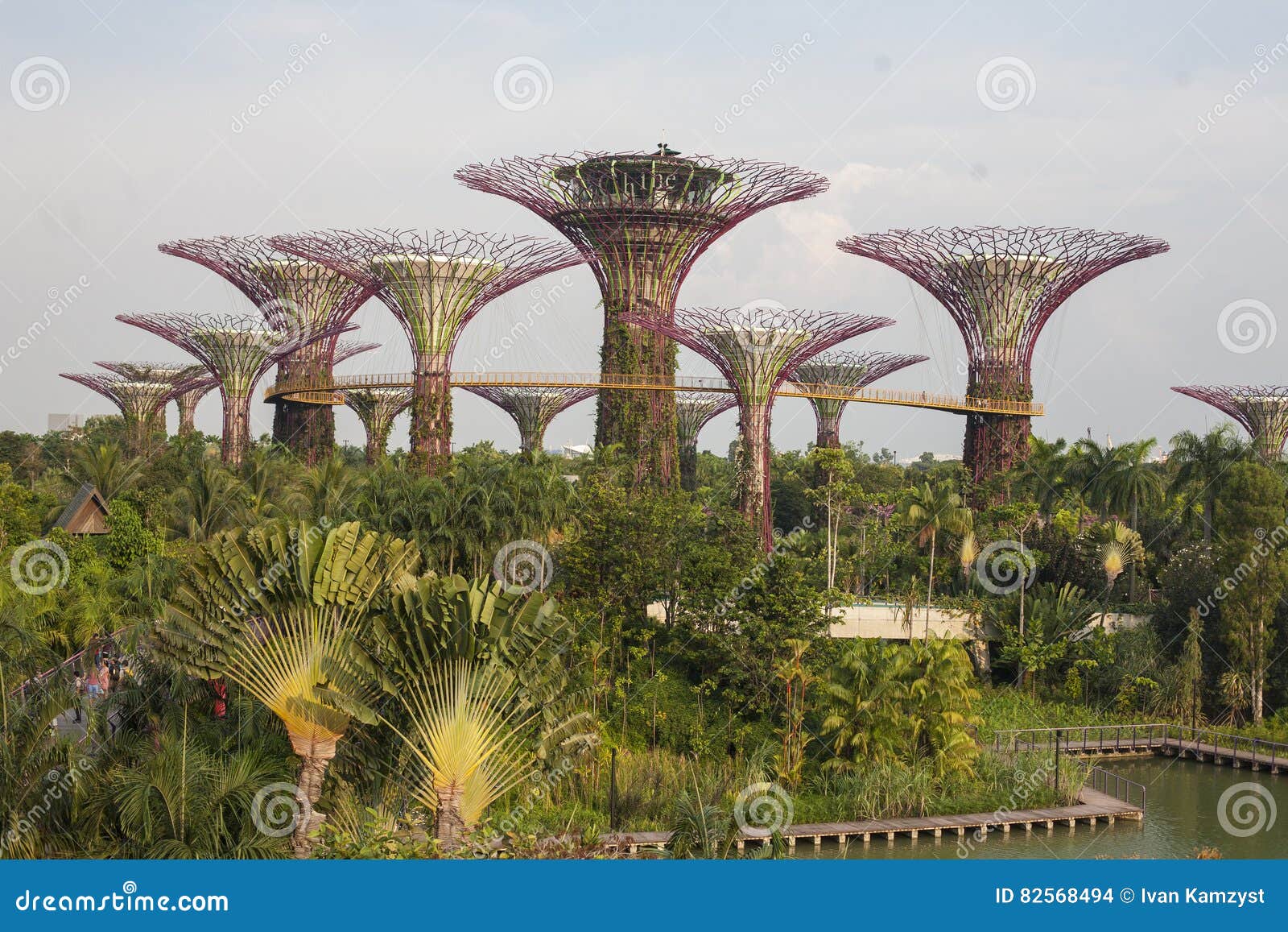 Supertrees In Garden By The Bay At South Singapore Editorial Stock