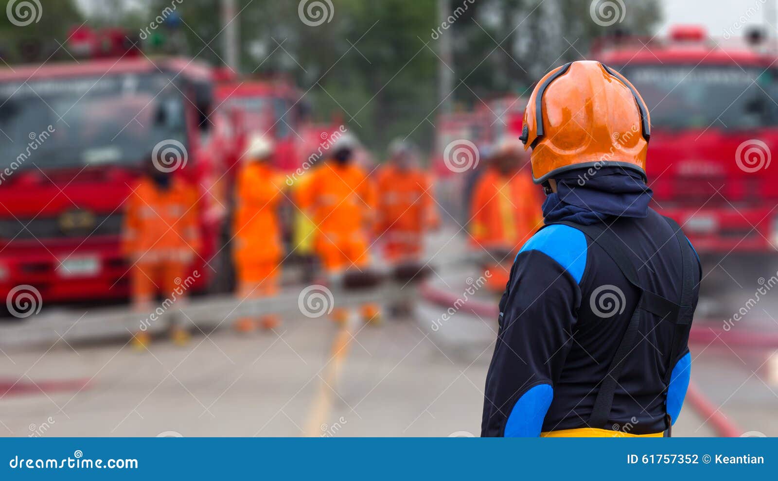 Supervisors firefighters. stock photo. Image of orange 61757352
