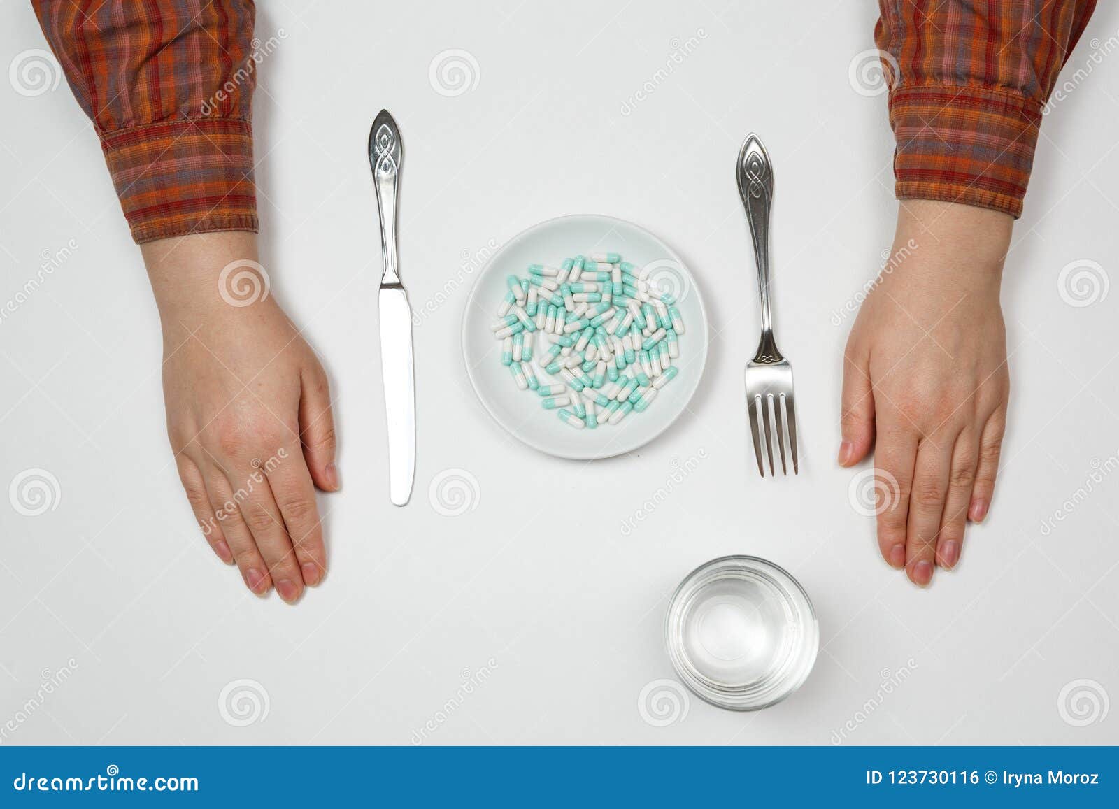 Supplementary Food On The Dish With Fork And Spoon Stock Photo Image