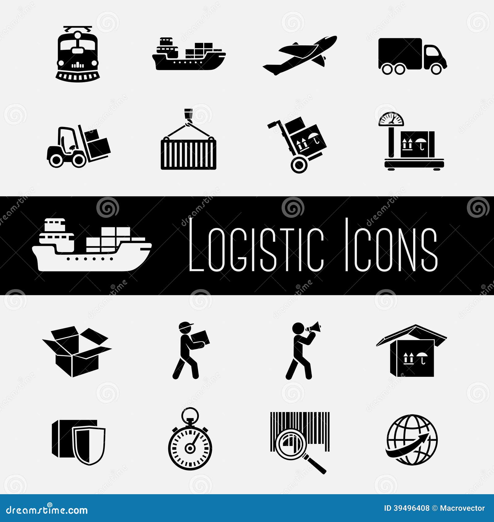 supply chain icons set