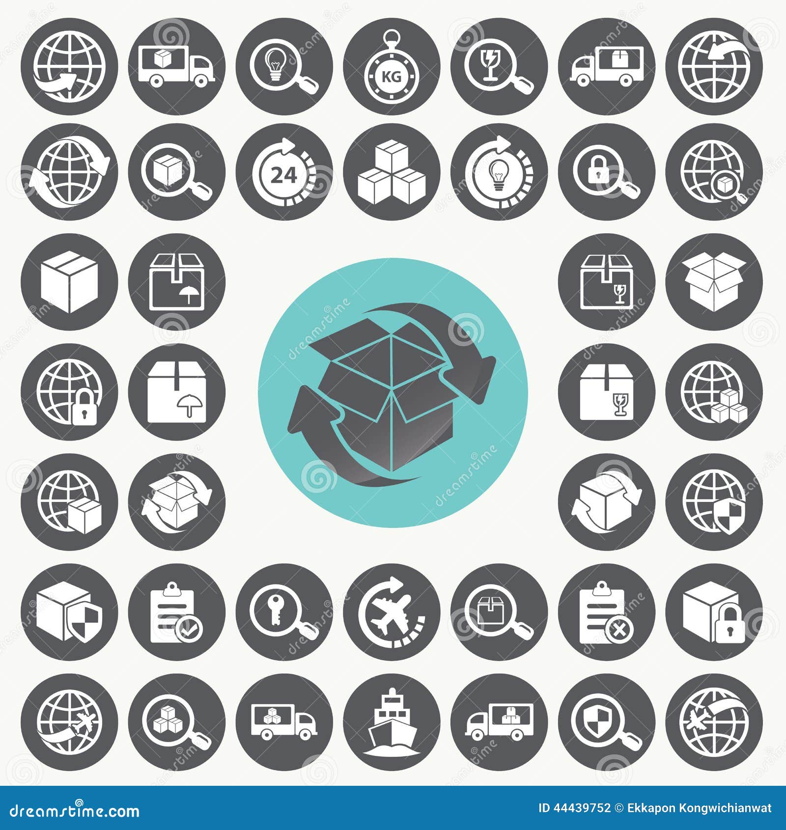 supply chain and logistics icons set.