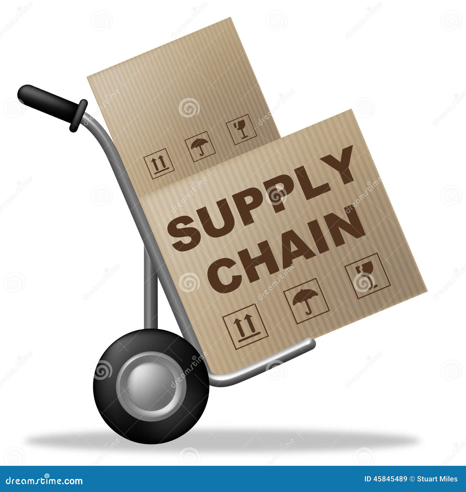 Supply Chain Means Pack Box and Carton Stock Illustration