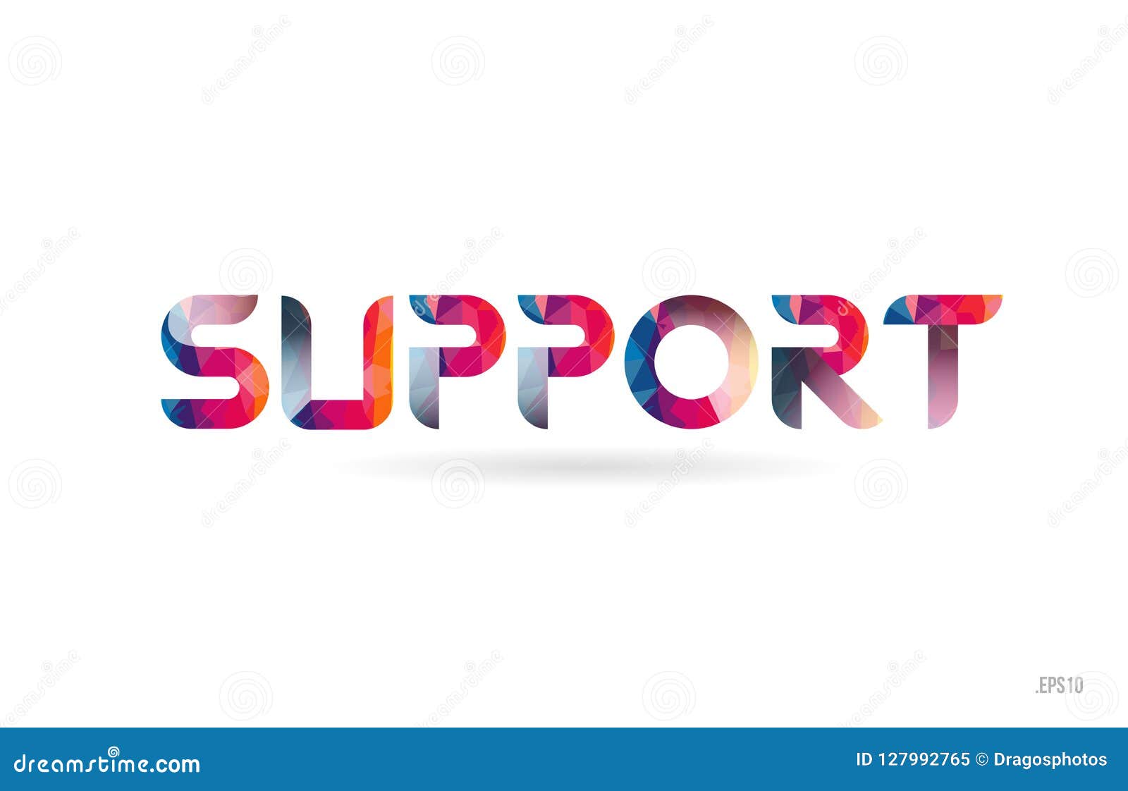 Support Colored Rainbow Word Text Suitable For Logo Design Stock Vector Illustration Of Icon 6566