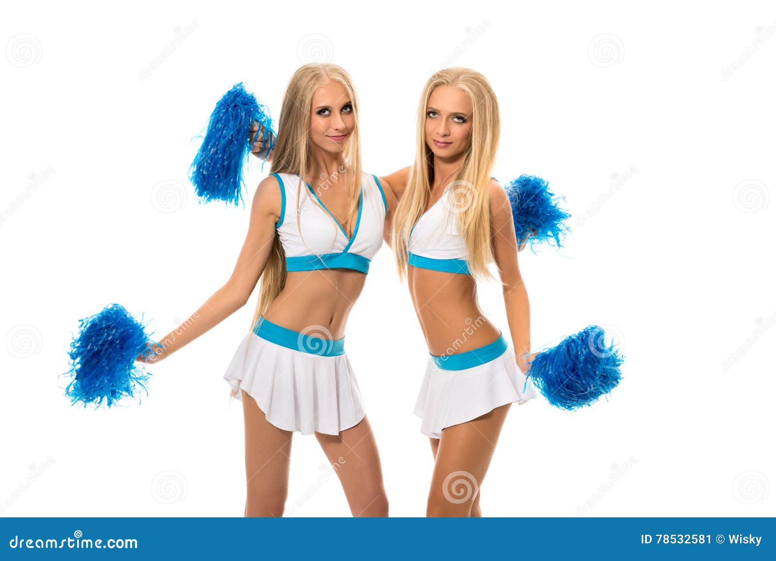 Support Team. Image of Pretty Girls with Pom Poms Stock Image Image