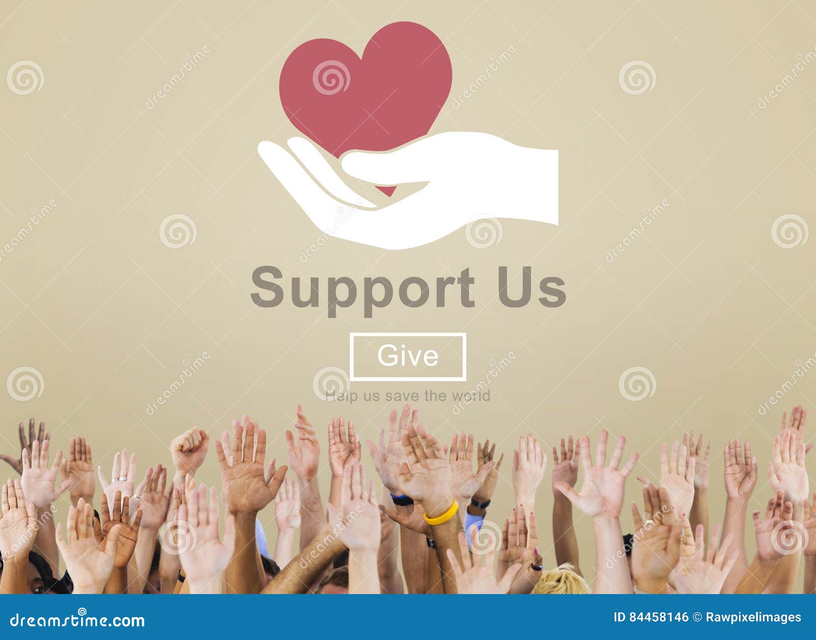 support us welfare volunteer donations concept