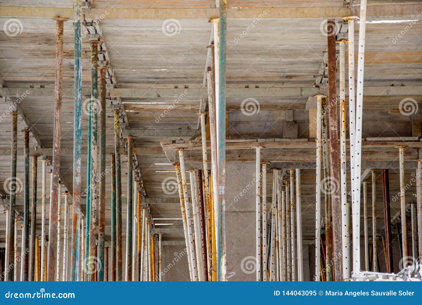 Supports in the work stock image. Image of cement, vertical 144043095