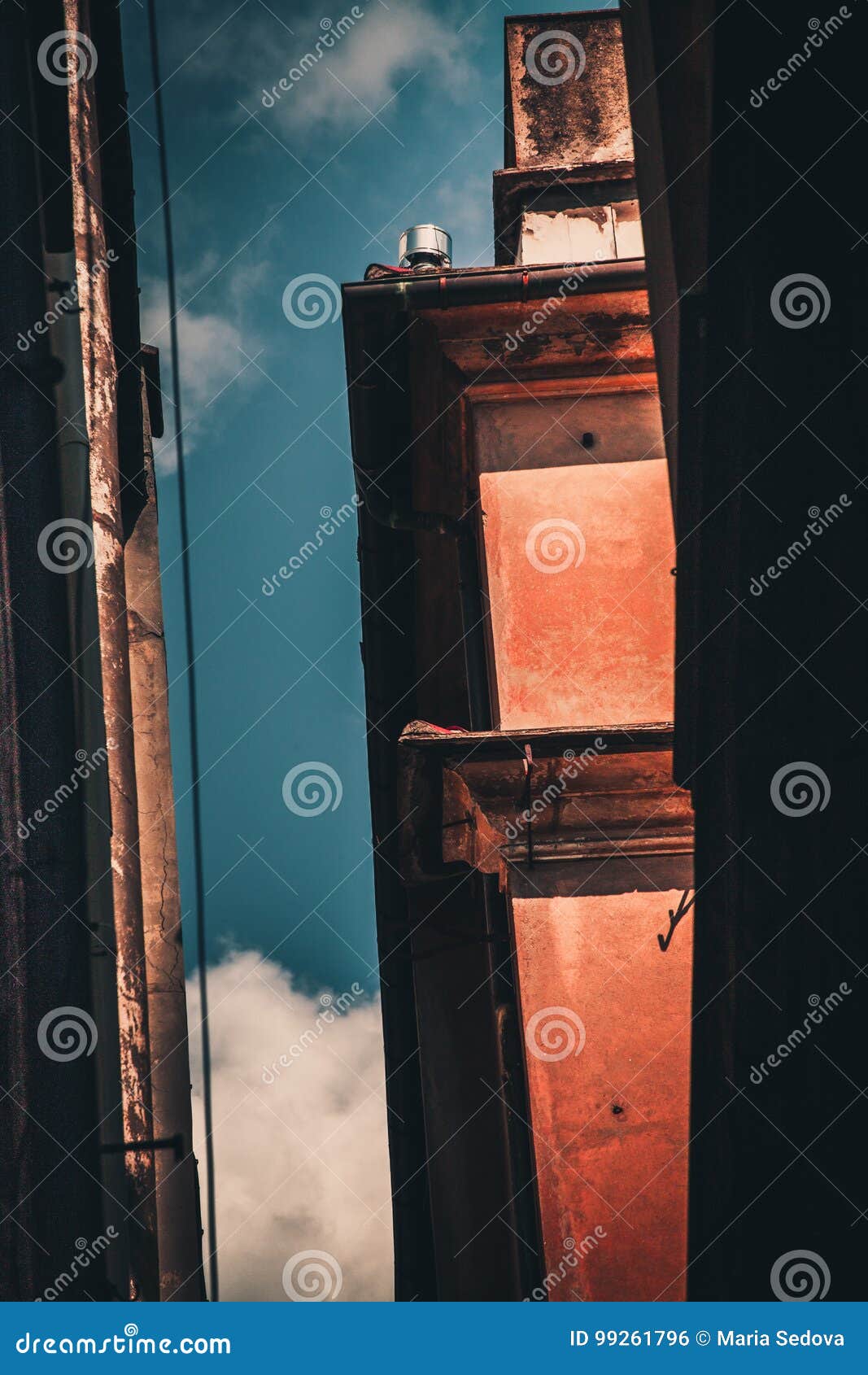 abstract urban composition of buildngs, lines and sky