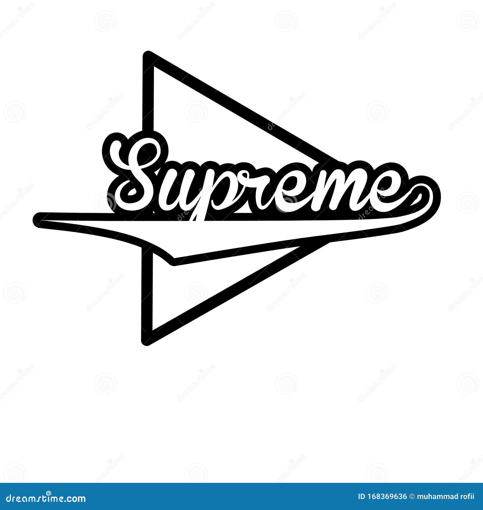 Supreme Logo with a Taper Triangle for T-shirt Screen Printing or Logo