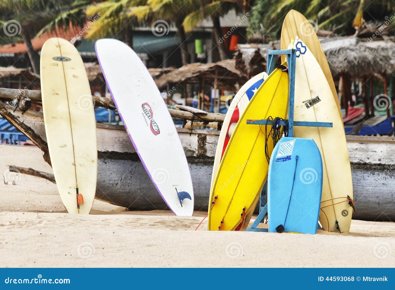 Surf Boards on a Beach in Sri Lanka Editorial Stock Photo Image of