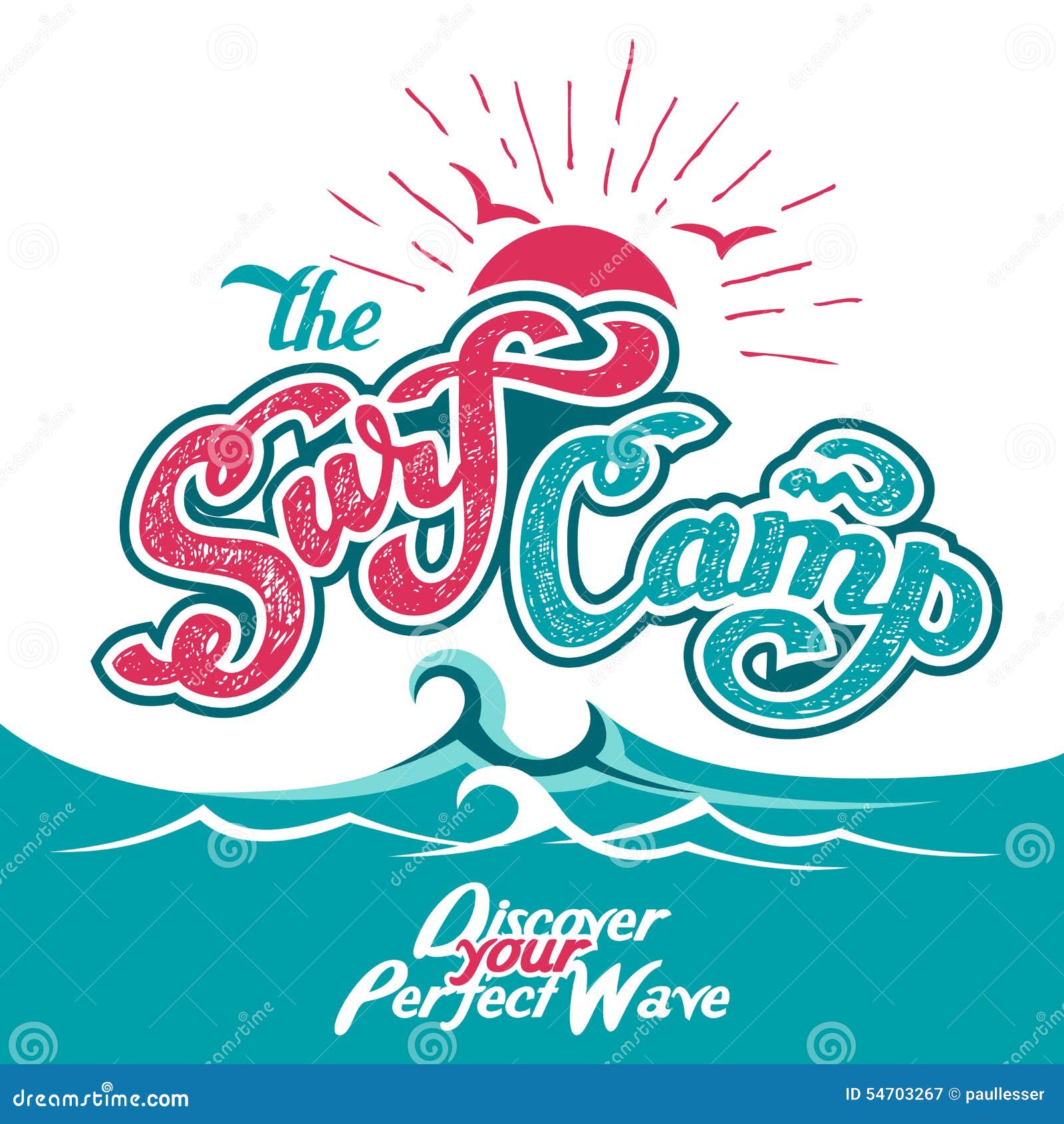 the surf camp hand lettering