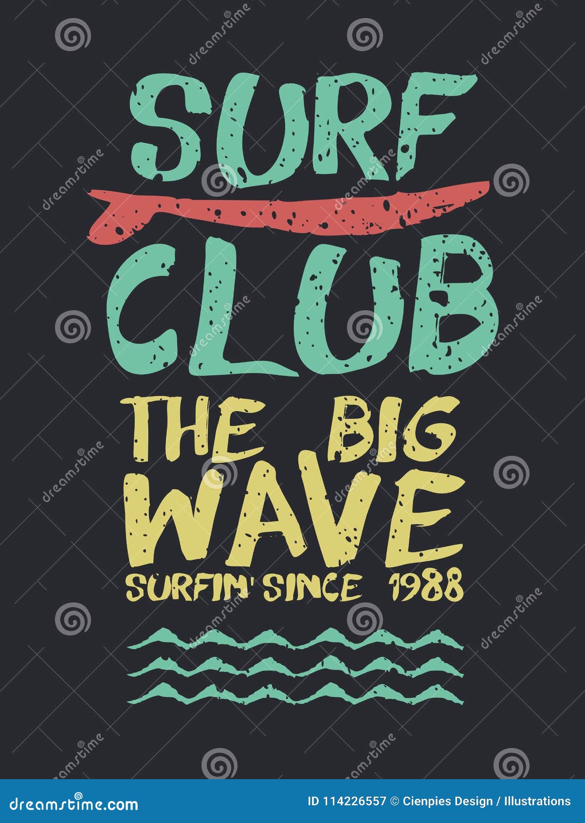 Retro Surf Club Beach Text Quote for Summer Stock Vector - Illustration ...