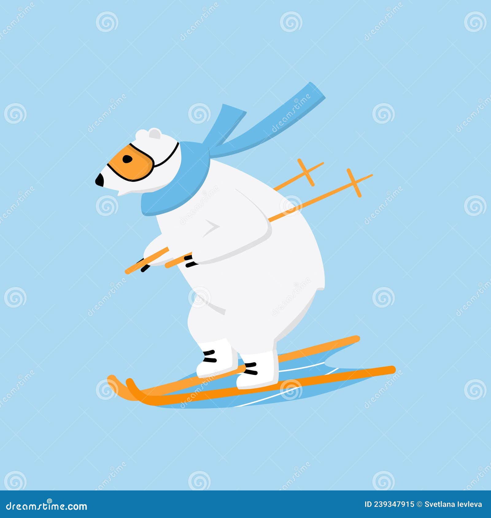 Sweat ours polaire ski skieur ski hiver neige