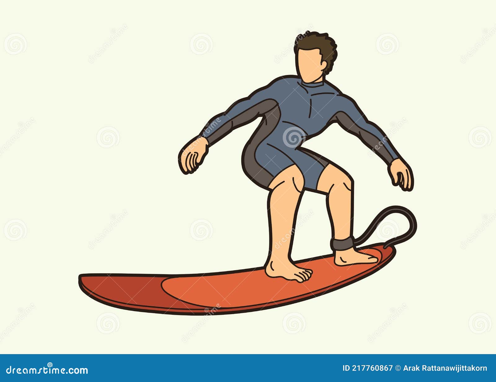 Surf Deporte Jugador Masculino Dibujos Animados Vector Gráfico Ilustración  del Vector - Ilustración de deporte, muestra: 217760867