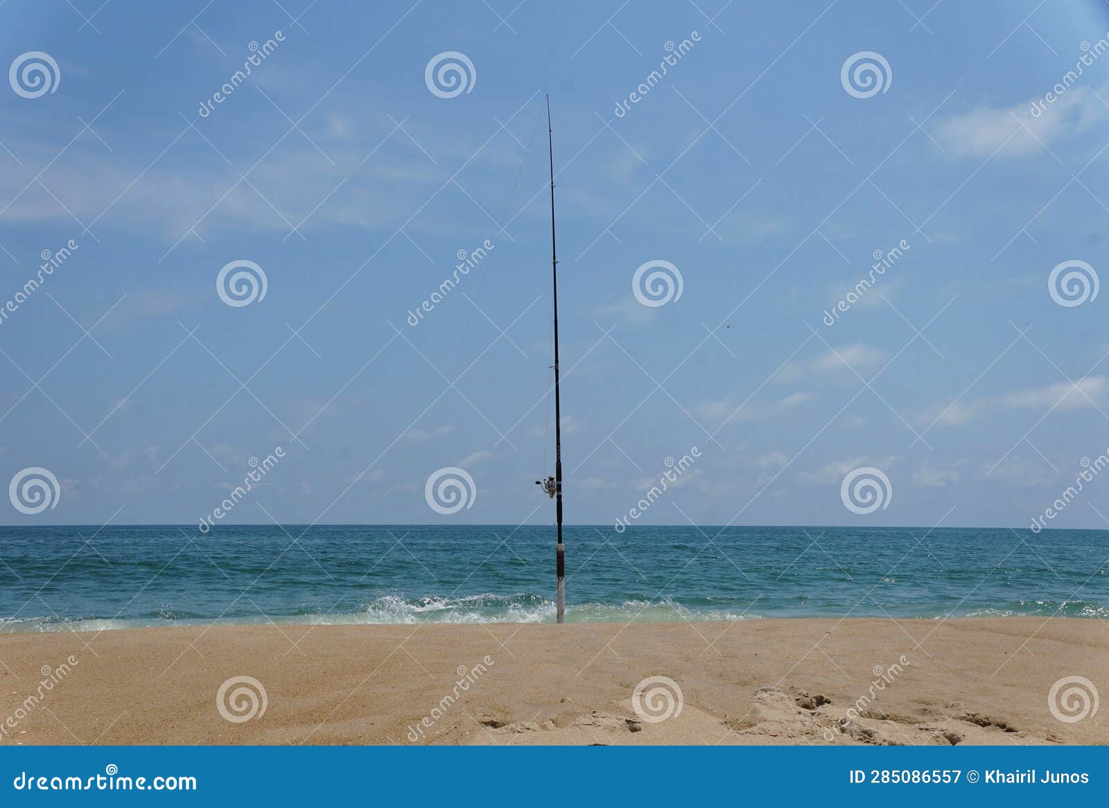 A Surf Fishing Rod on the Holder Near Indian River Beach, Delaware, U.S  Stock Image - Image of surf, saltwater: 285086557