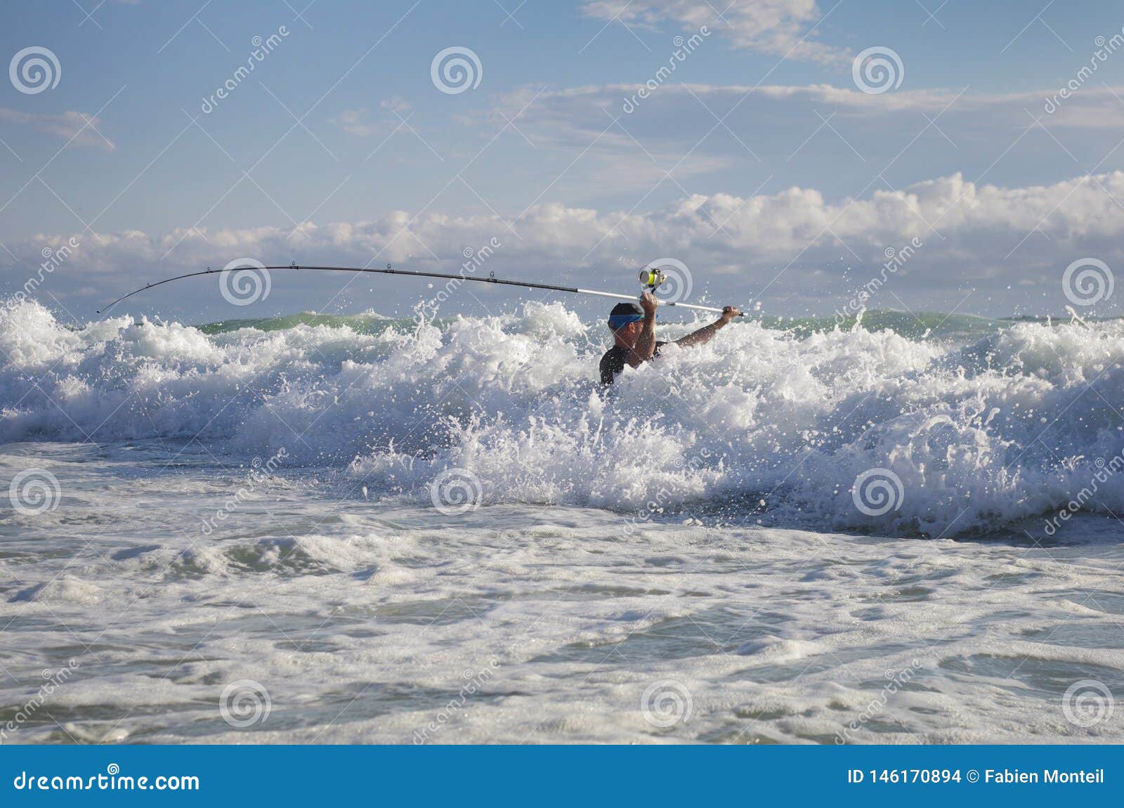 surf fishing scene