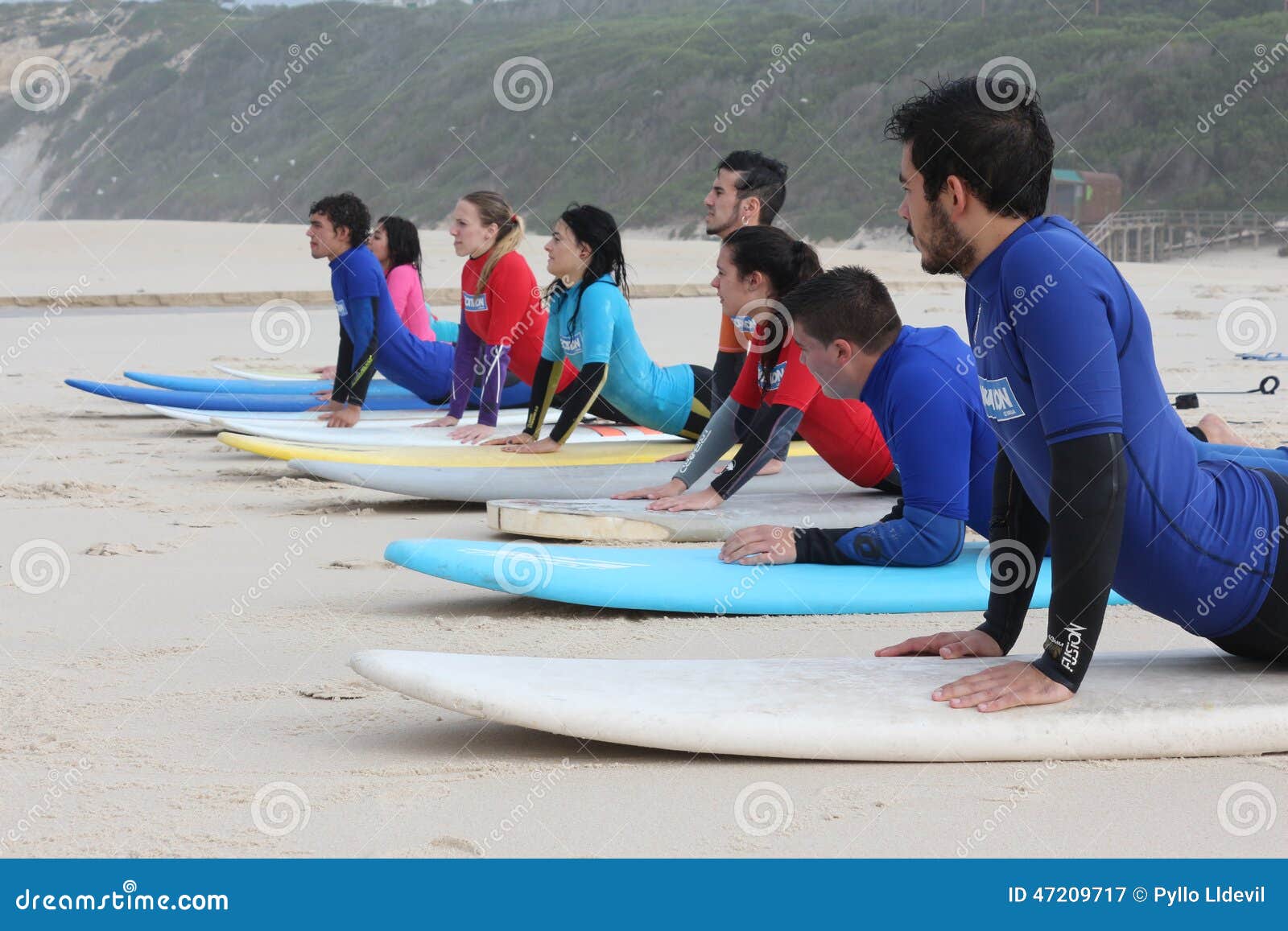 Surf lessons in portugal editorial photography. Image of boardnnsurf