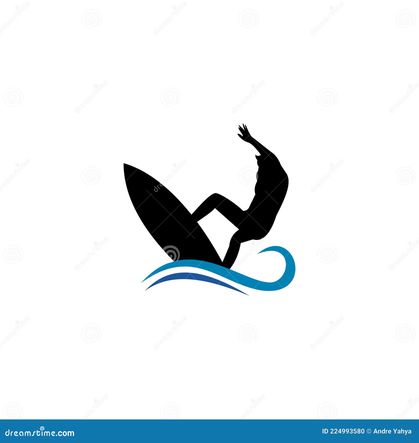 Surf Logo Template, Water Sports Design Vector. Stock Vector