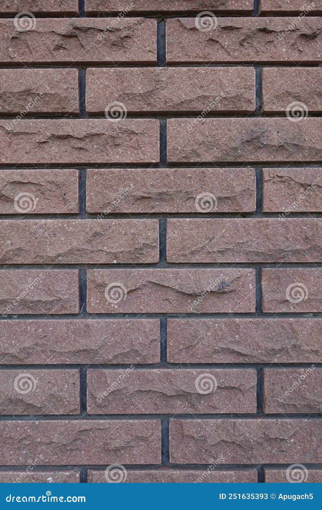 Surface of Brown Brick Veneer Wall with Black Mortar Joints Stock Image
