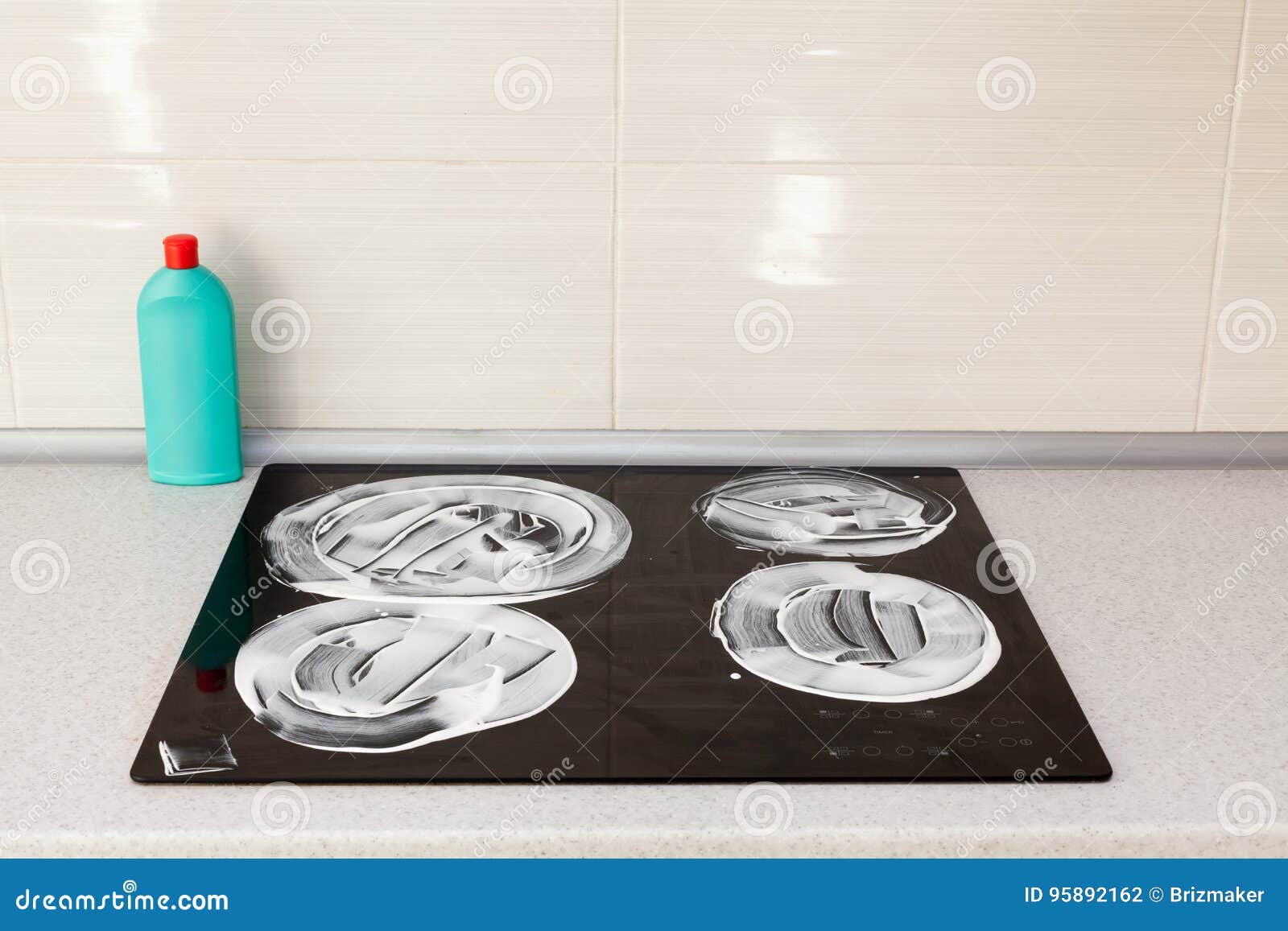 The Surface of the Induction Stove is Covered with a Detergent. House