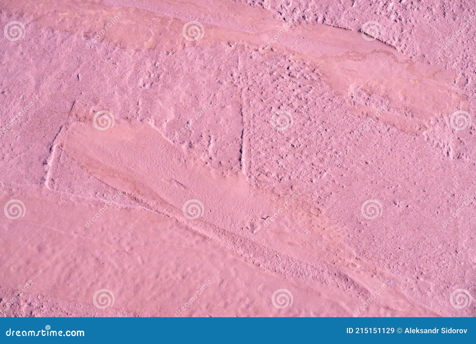 Surface of Liquid Concrete Laid in the Base of a Freeway, Changed Color