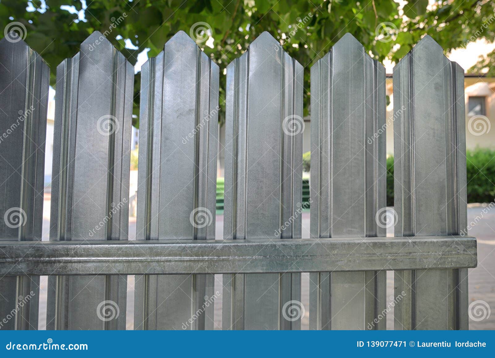 Surface of Zinc Fence stock image. Image of spike, yard 139077471