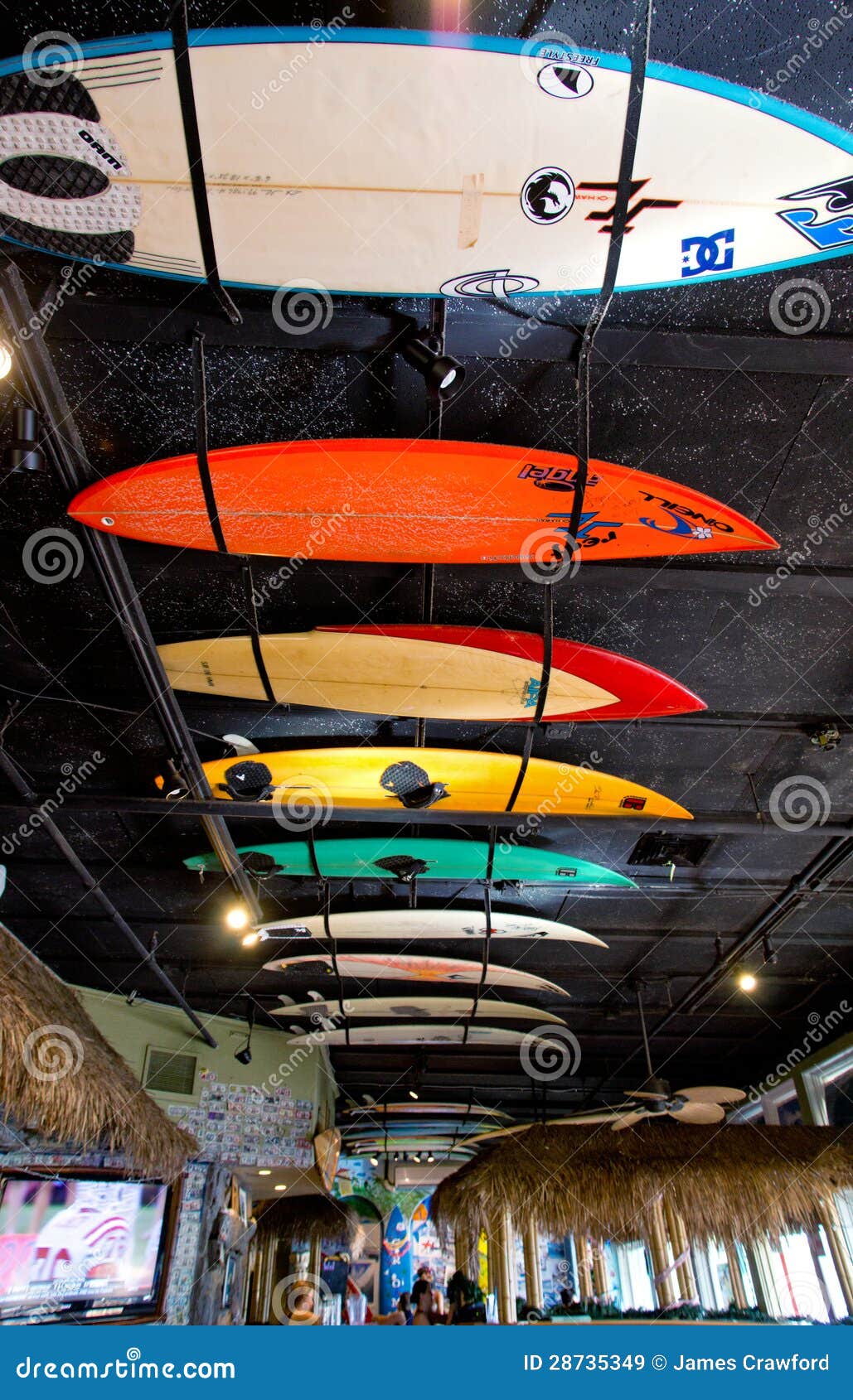 Surfboard ceiling editorial stock image. Image of unique 28735349