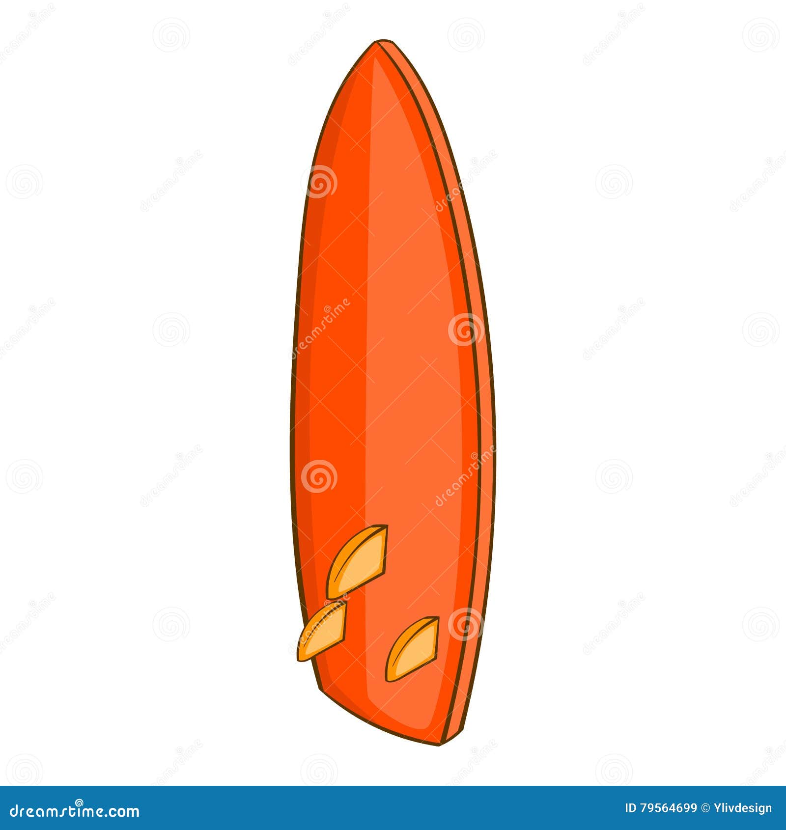 Surfboard Icon, Cartoon Style Stock Vector Illustration of activity
