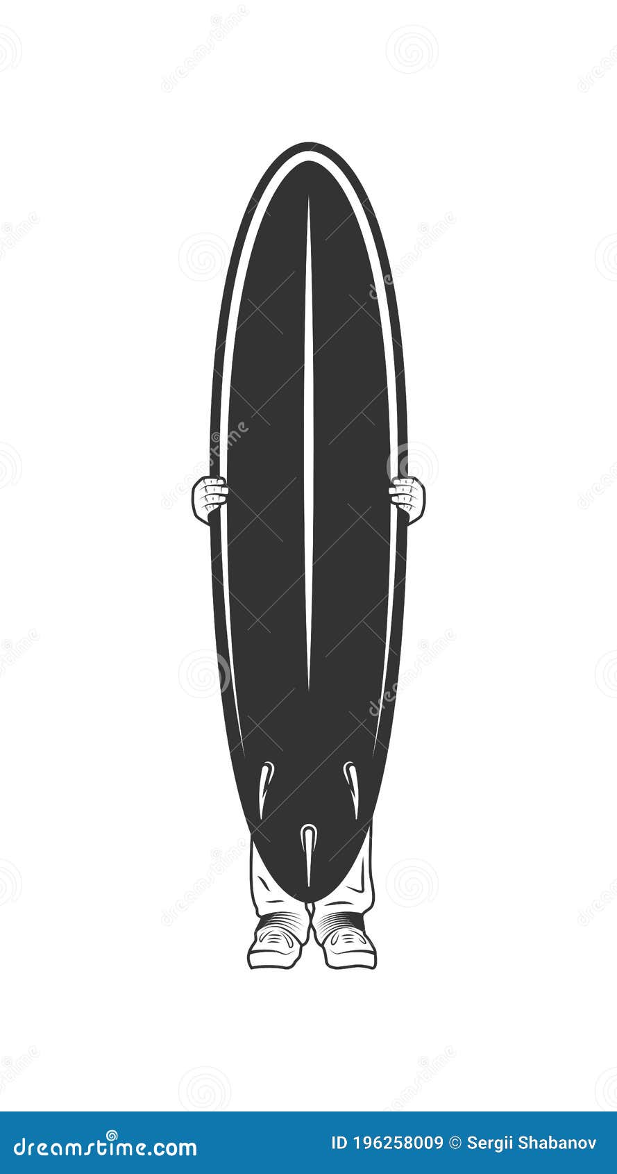 Surfboard Silhouette Isolated on White Background Stock Vector Illustration of badge, custom