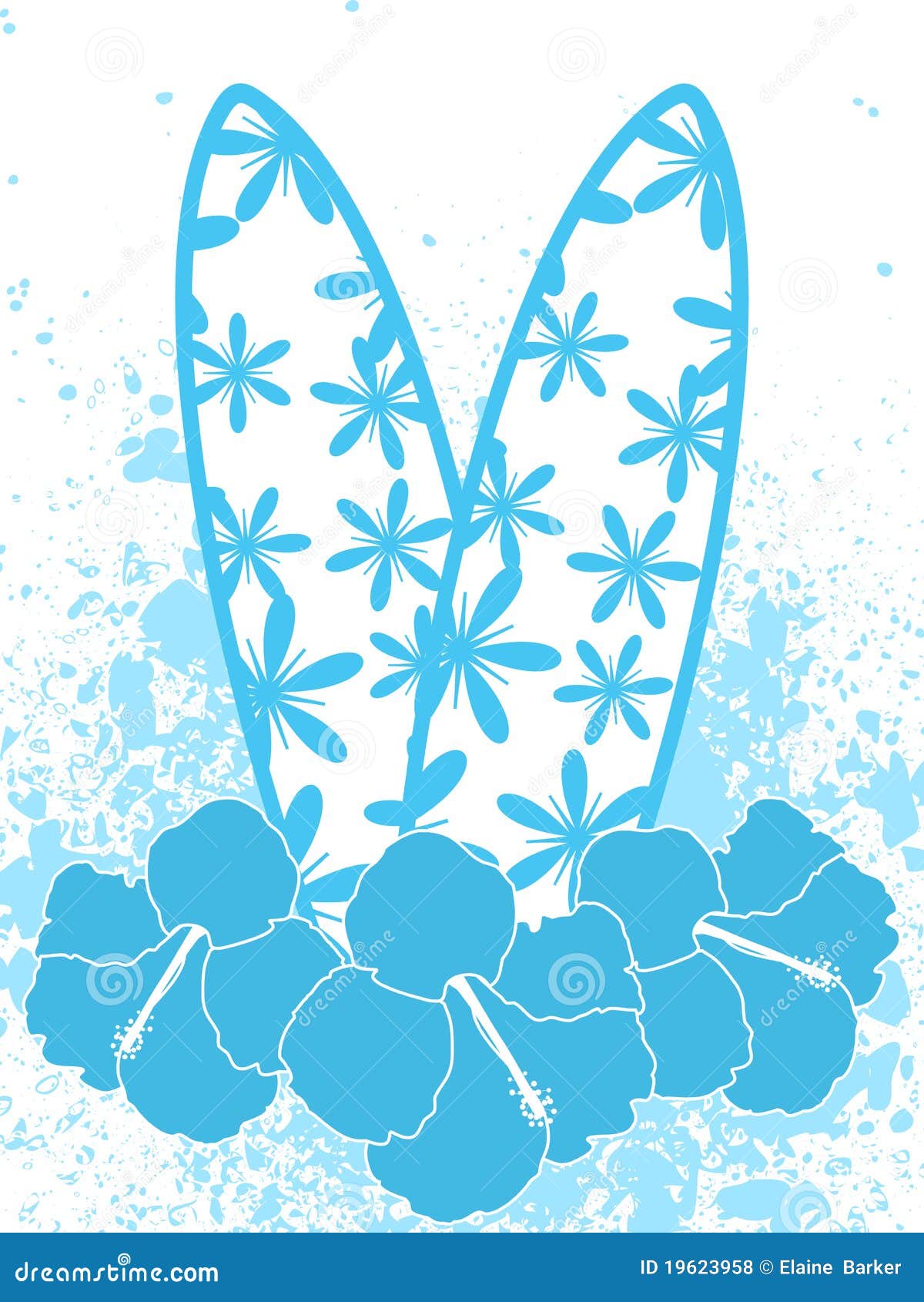 Surfboards and Hibiscus Flowers Stock Vector Illustration of summer