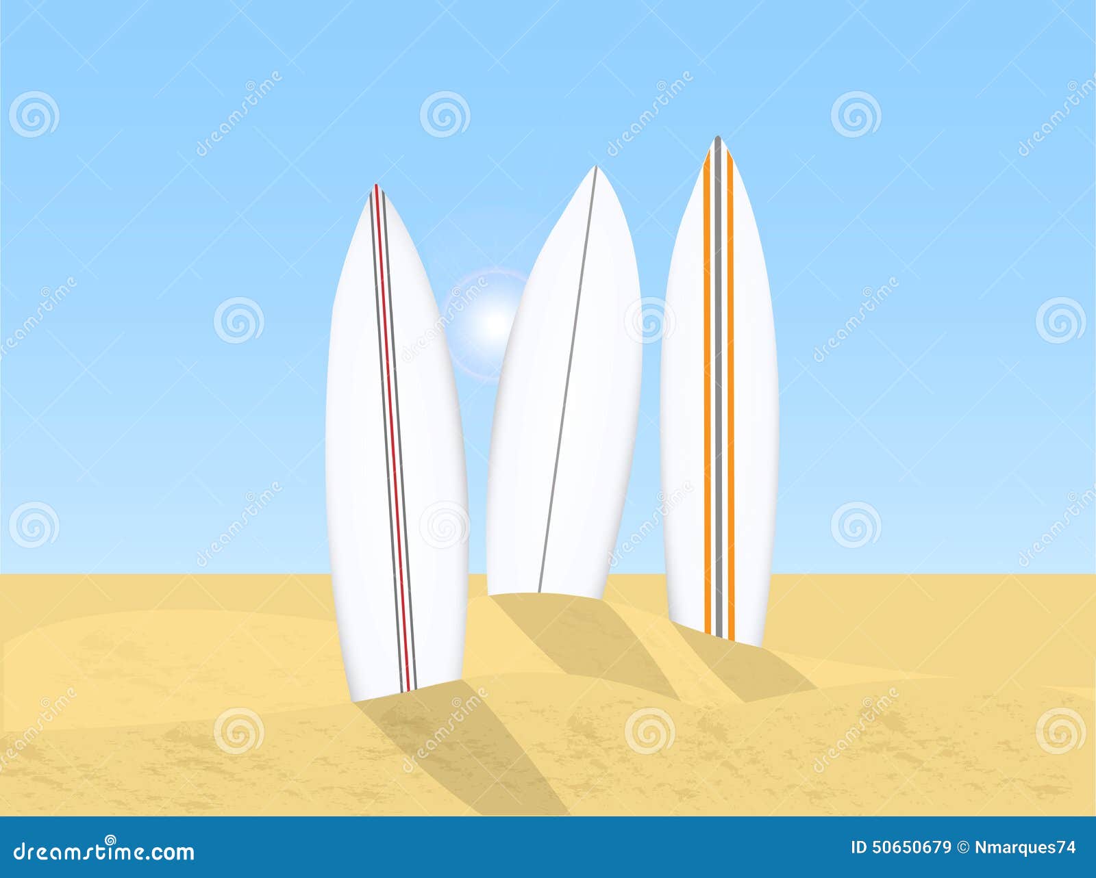 Surfboards and Sand stock vector. Illustration of post 50650679