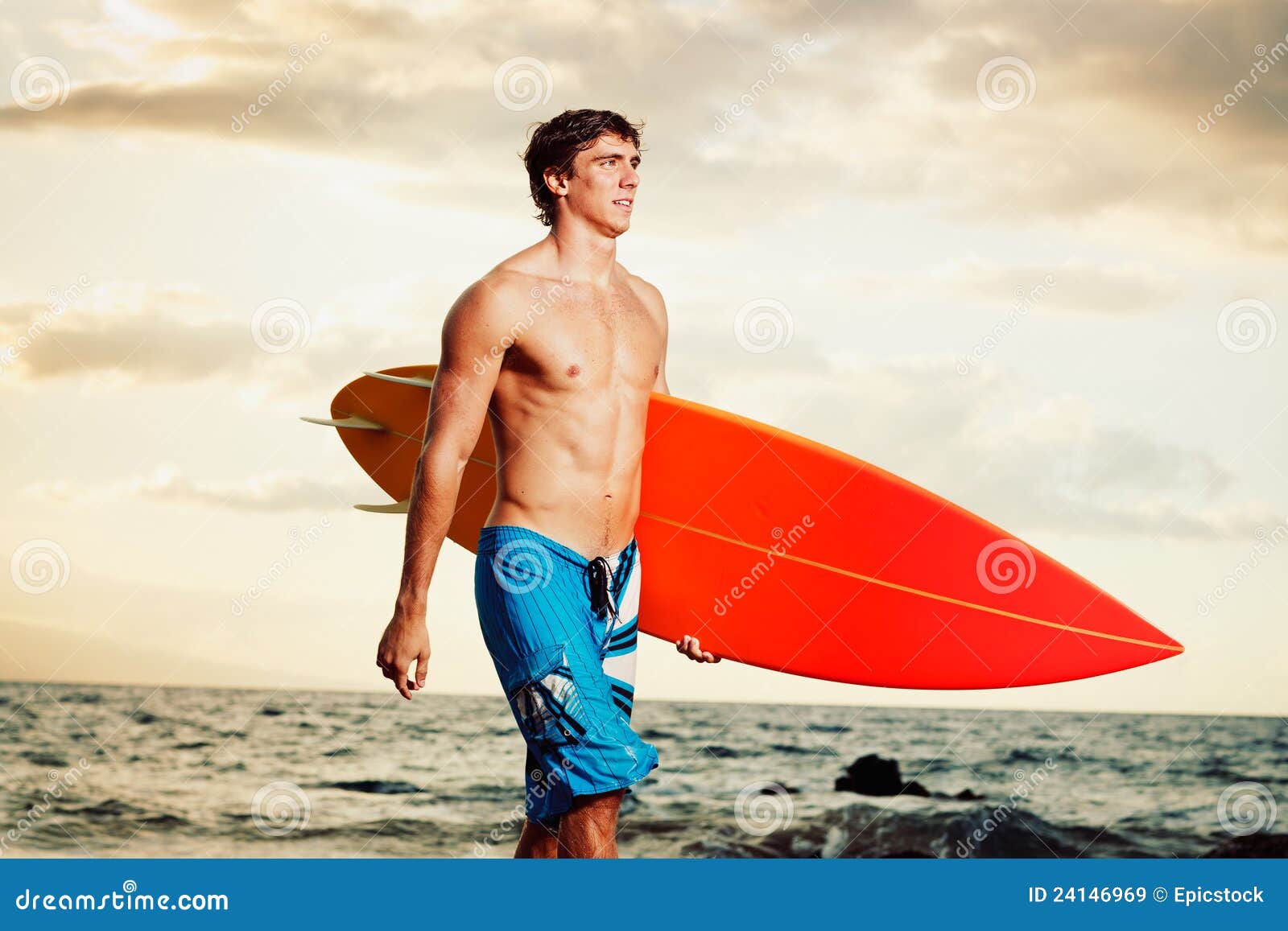 Surfer stock image. Image of coast, holding, space, dude - 24146969