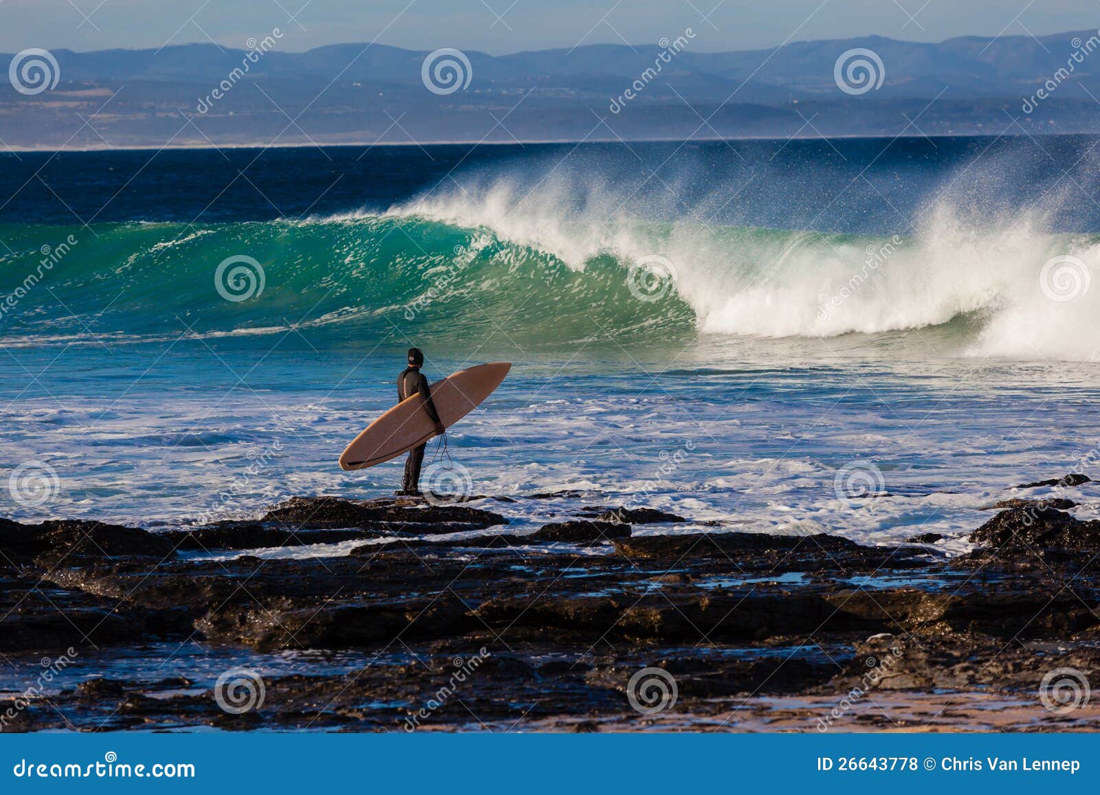 Surfer Board Rocks Waves Timing Editorial Stock Photo Image of wave