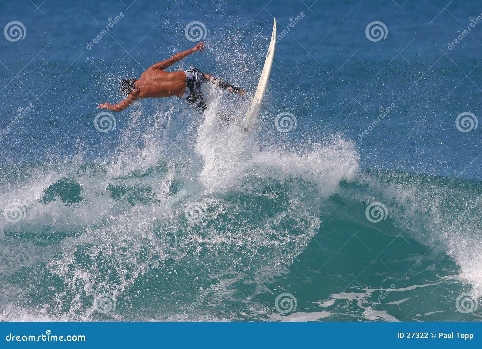 Surfer Catching Air while Surfing in Hawaii Stock Photo Image of