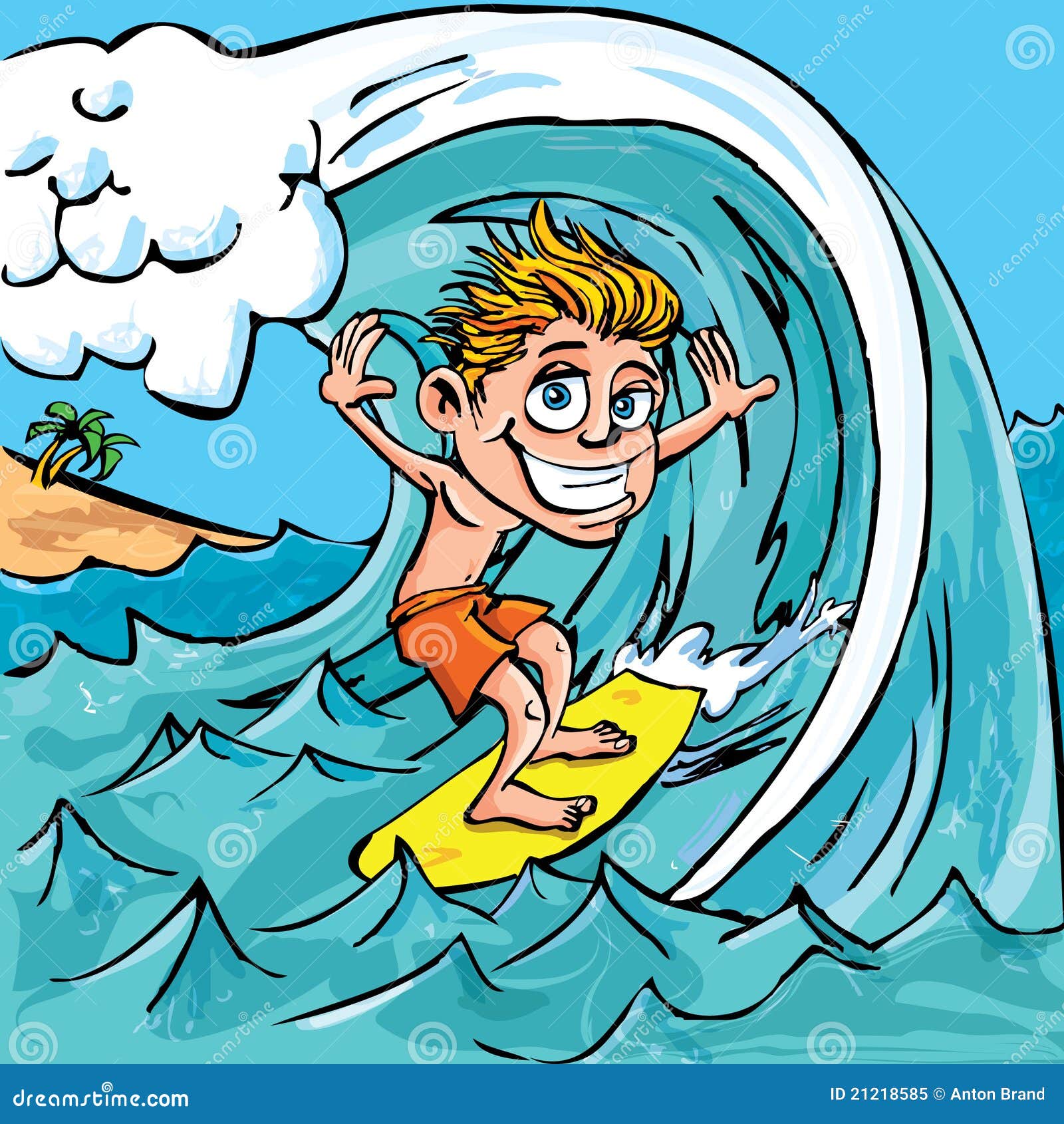 Surfer De Gar on De Dessin  Anim  Illustration de Vecteur 