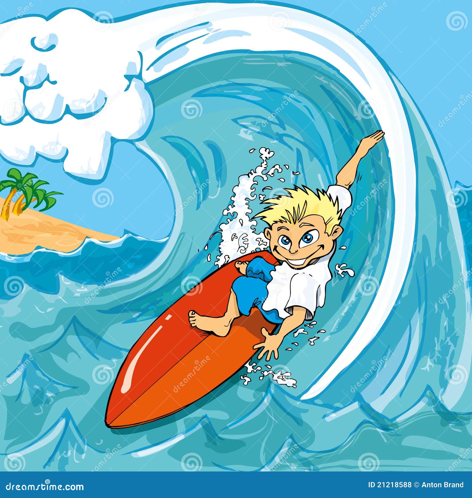 Surfer De Gar on De Dessin  Anim  Illustration de Vecteur 
