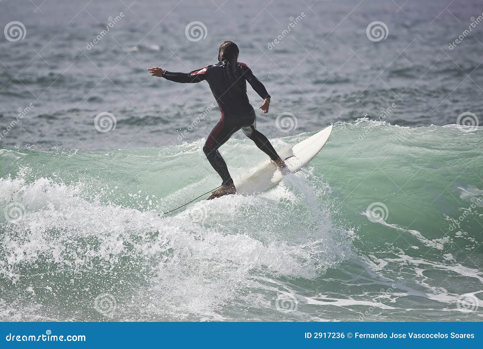 Surfer in de golf stock foto. Image of overzees, aquatica 2917236