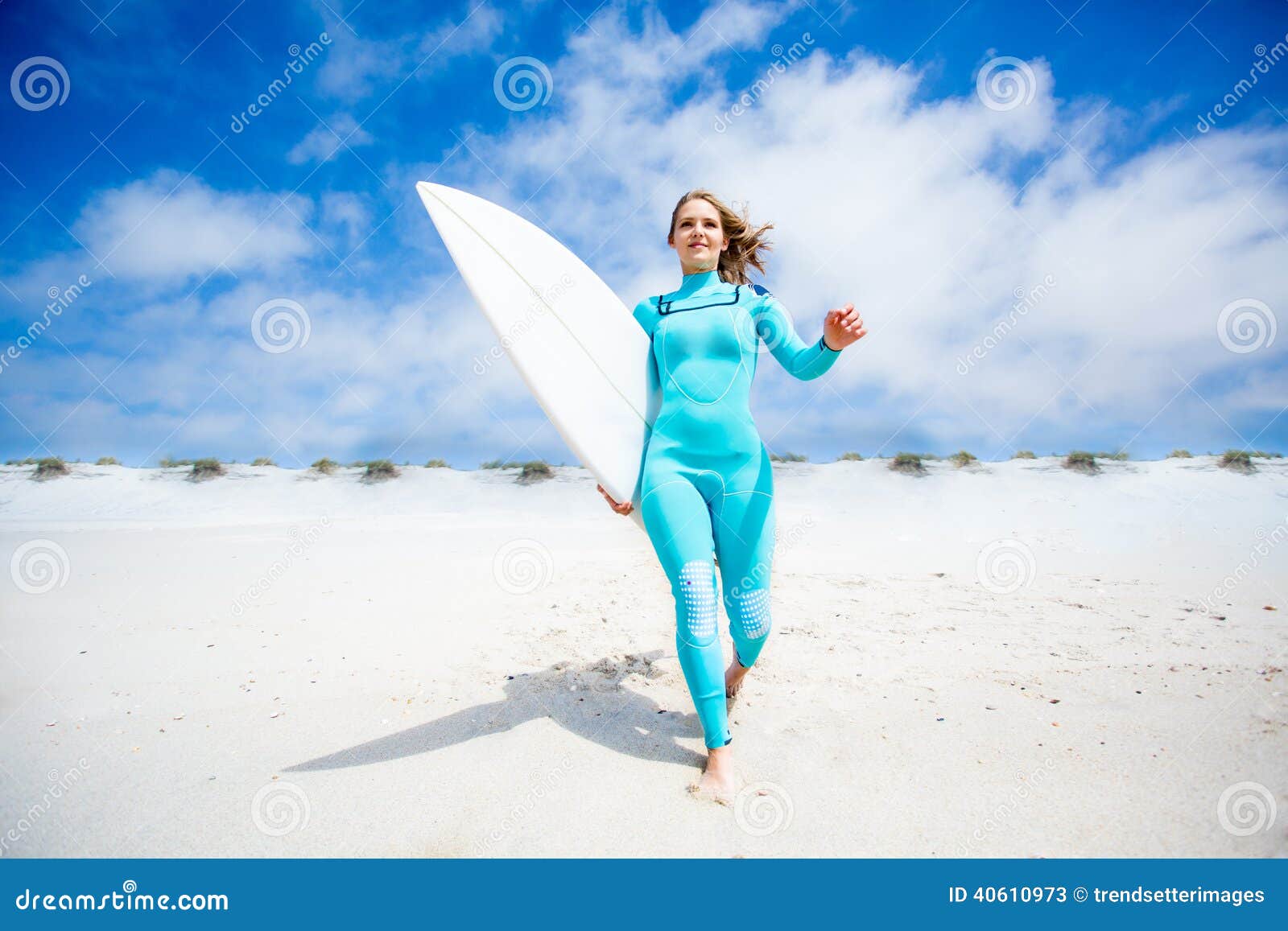 Surfer girl on the beach stock image. Image of summer 40610973
