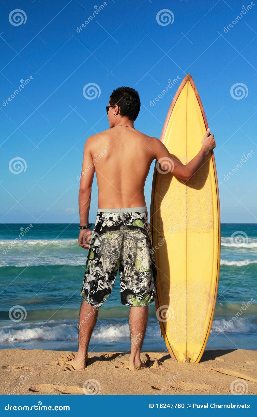 Surfer Holding a Surf Board Stock Photo - Image of person, male: 18247780