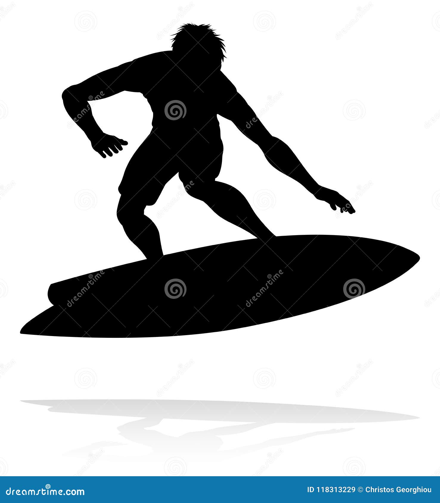 Surfer Silhouette Graphic stock vector. Illustration of detailed ...