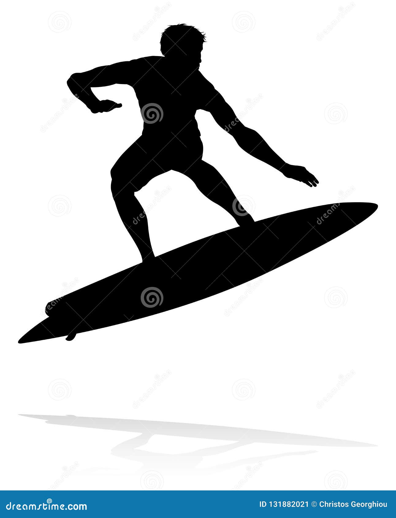 Surfer Silhouette stock vector. Illustration of sillouettes - 131882021