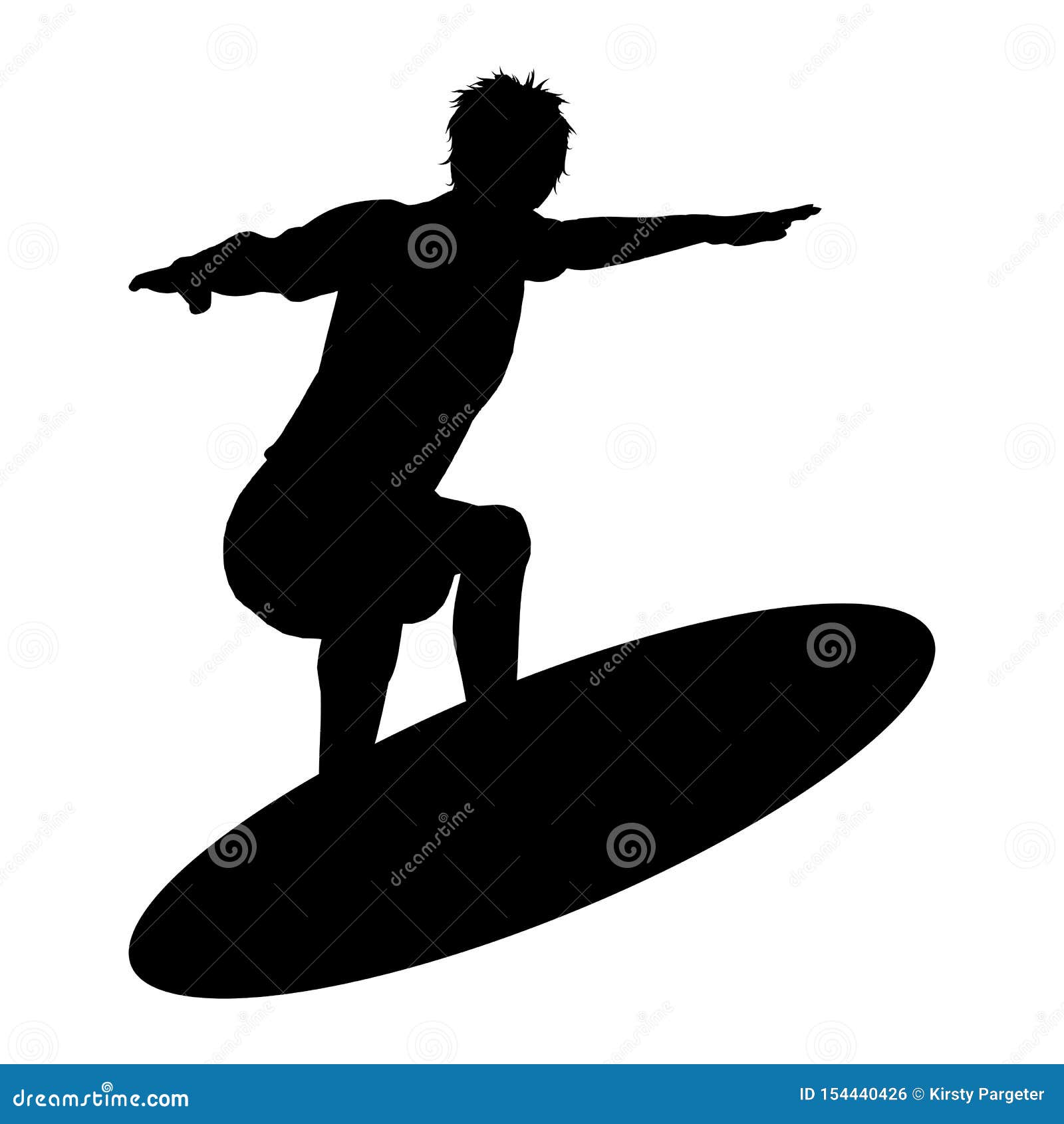 Surfer silhouette stock illustration. Illustration of summer - 154440426