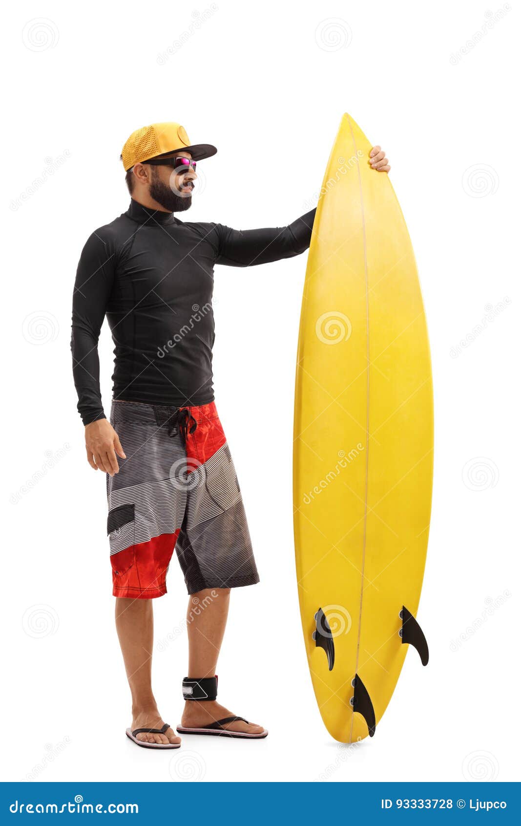 Surfer with a surfboard stock photo. Image of recreation 93333728